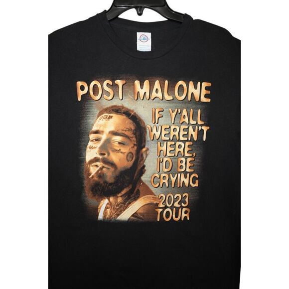 Post Malone 2023 Tour T-Shirt – "If Y’all Weren’t Here, I’d Be Crying" – Size L - Picture 2 of 5